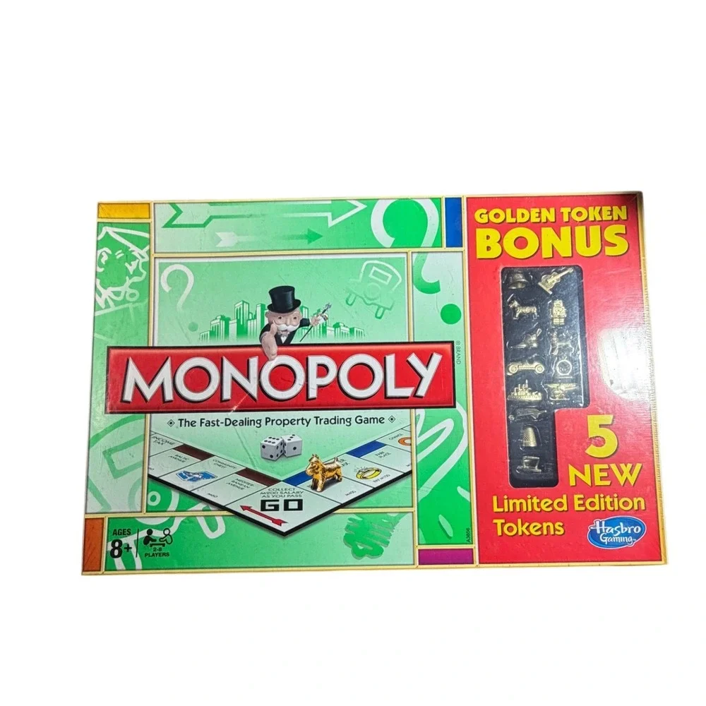 Monopoly Board Game Hasbro Gaming Golden Token Bonus 5 Limited Edition New A3856